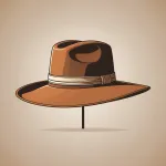 tall brown brimmed hat image